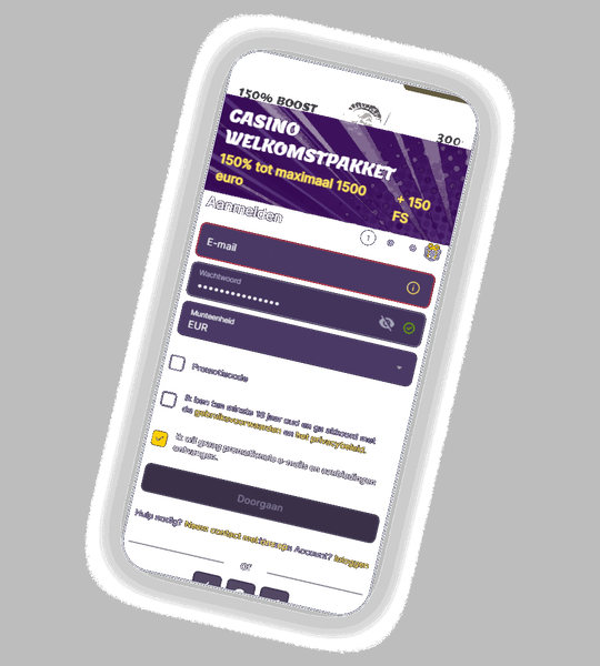 MamaBet Casino registratie formulier op mobiele browser
